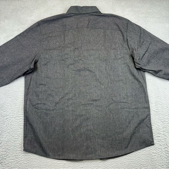 Wrangler Button Up Shirt Mens XL Gray Soft Stretch Western Outdooor Poly Cotton - Picture 7 of 15